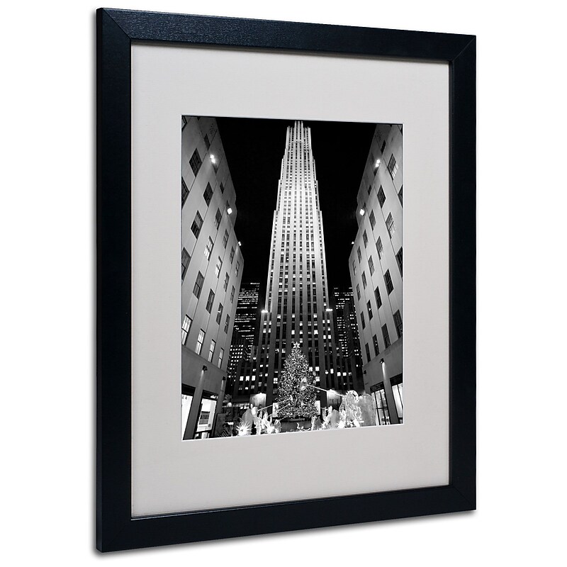 Trademark Fine Art Yale Gurney 'Rockefeller Night' Matted Art Black Frame 16x20 Inches image 1