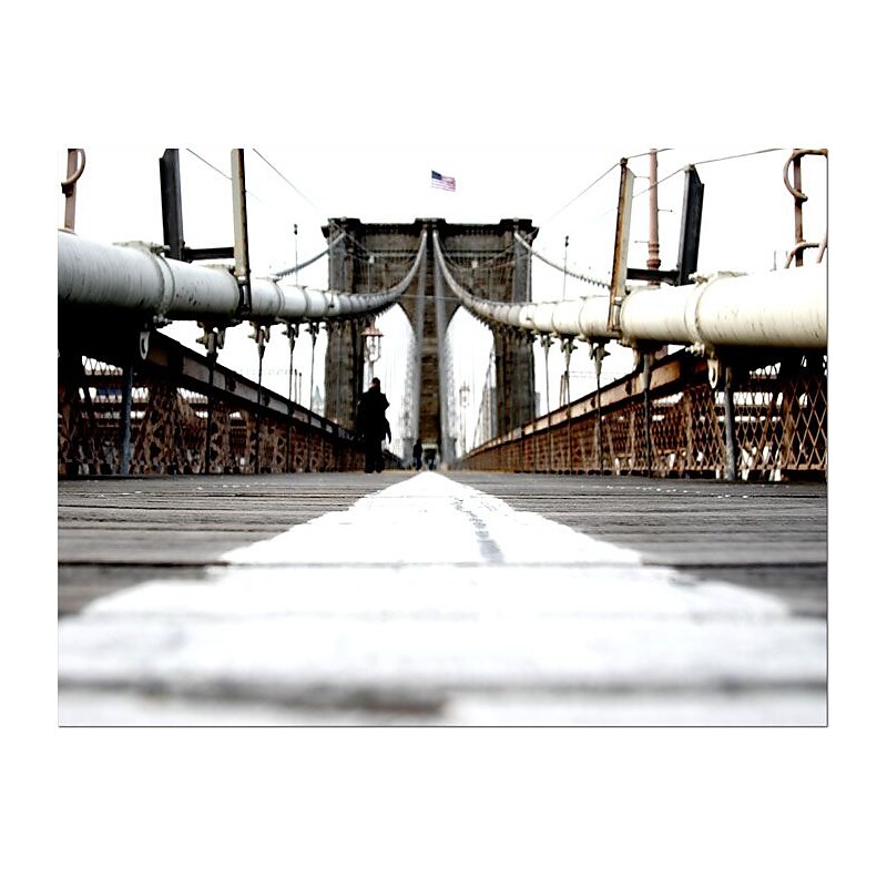 Trademark Fine Art Yale Gurney 'Brooklyn Bridge' Canvas Art 16x19 Inches (YG5931-C1619GG) image 1