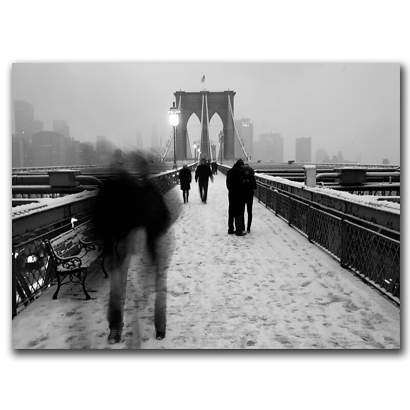 Trademark Fine Art Yale Gurney 'Love on the Brooklyn Bridge' Canvas Art (YG7098-C2232GG) image 1