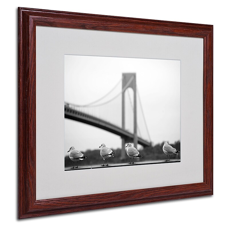 Yale Gurney 'Verrazano' Matted Framed Art - 16x20 Inches - Wood Frame image 1