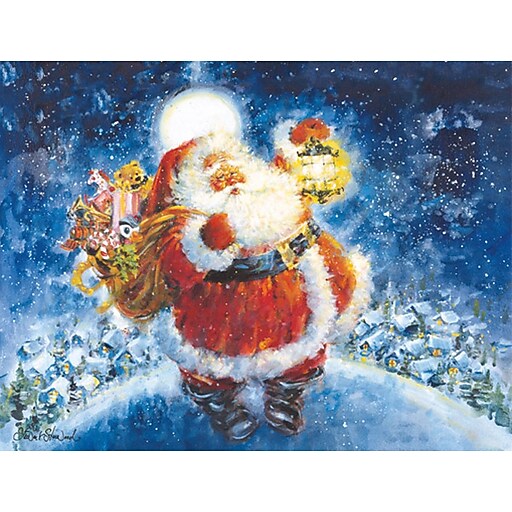 Shop Staples For LANG Jolly Santa Boxed Christmas Cards