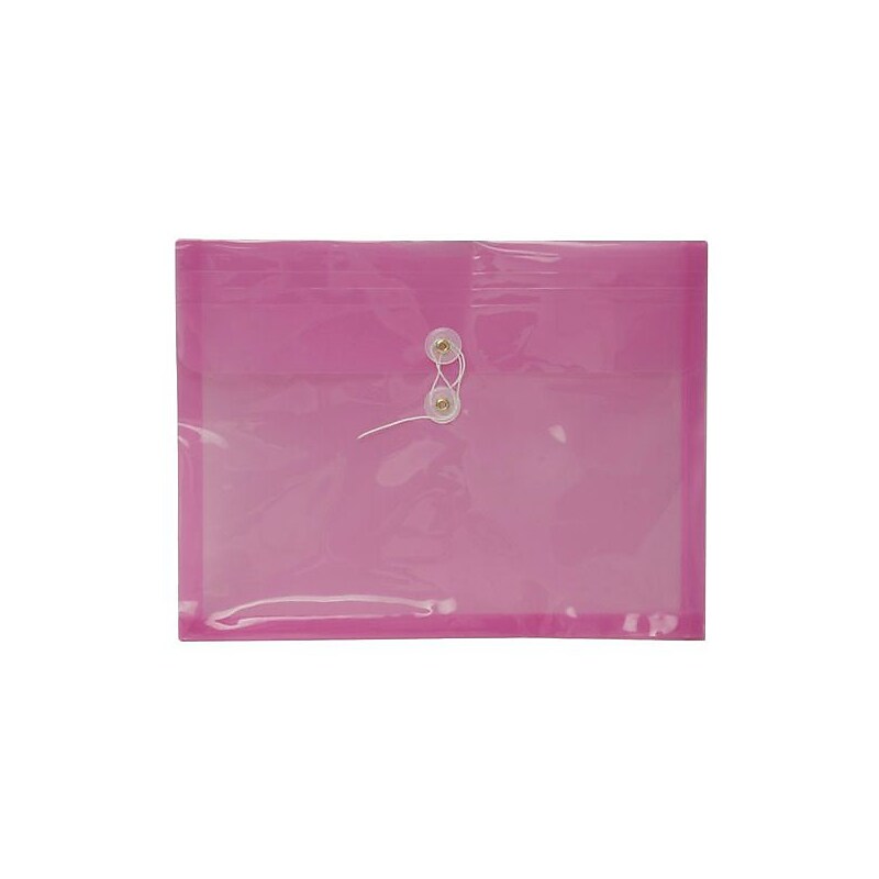 JAM Paper® Plastic Envelopes, Button String Tie Closure, Letter Booklet, 9.75 x 13, Lavender Purple Poly, 108/bx (012413376B) image 1