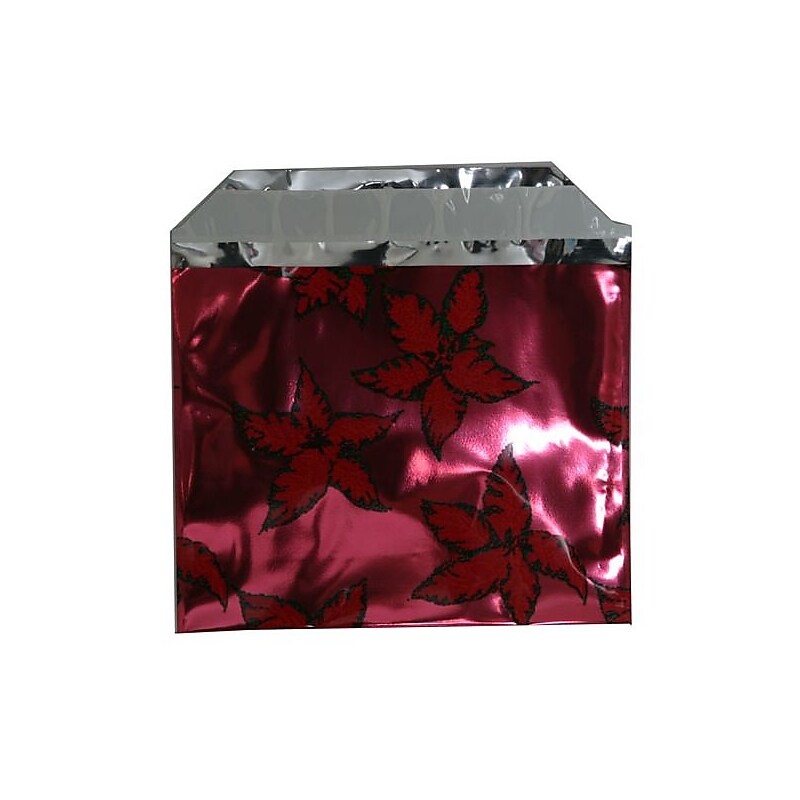 JAM Paper 5 x 6.125 Booklet Foil Envelopes with Self-Adhesive Closure, Red Holly, 100/Pack (21326676B) image 1
