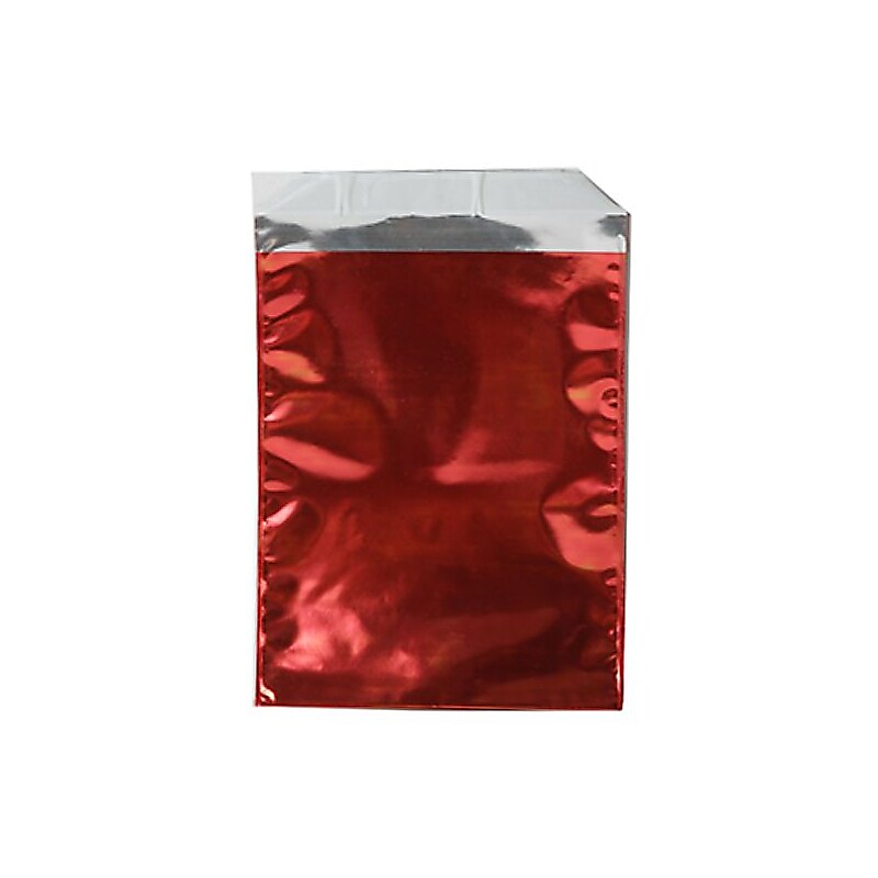 JAM Paper 6.25 x 7.875 Open End Foil Envelopes with Self-Adhesive Closure, Red, 25/Pack (1323272) image 1