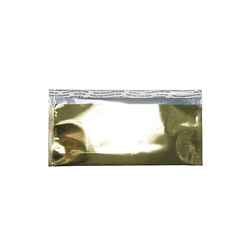 JAM Paper #10 Business Foil Envelopes with Self-Adhesive Closure, 4.125 x 9.5, Gold, 100/Pack (01323305B) image 1