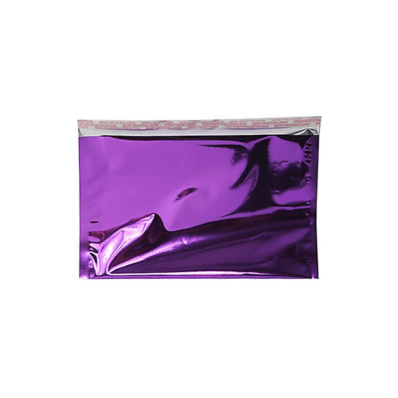 JAM Paper 6.125 x 9.5 Booklet Foil Envelopes with Self-Adhesive Closure, Purple, 25/Pack (1323286) image 1
