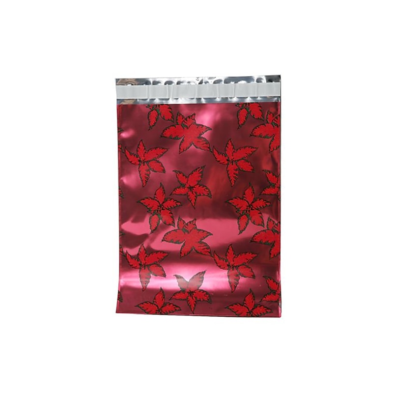 JAM Paper 9 x 12 Open End Foil Envelopes with Self-Adhesive Closure, Red Holly, 100/Pack (1333313B) image 1