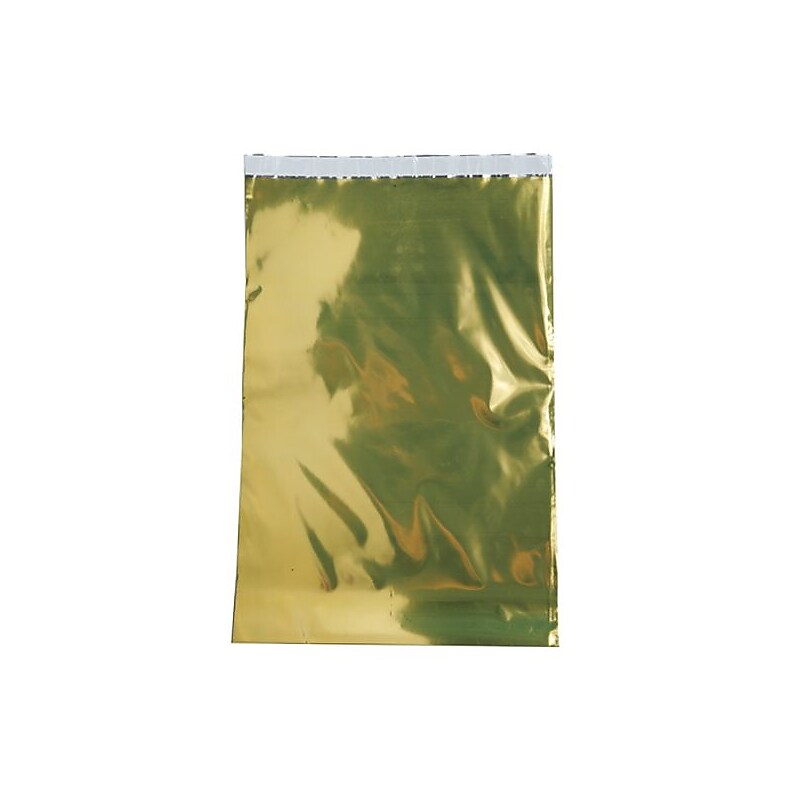 JAM Paper 12 x 18 Open End Foil Envelopes with Self-Adhesive Closure, Gold, 25/Pack (1323297) image 1