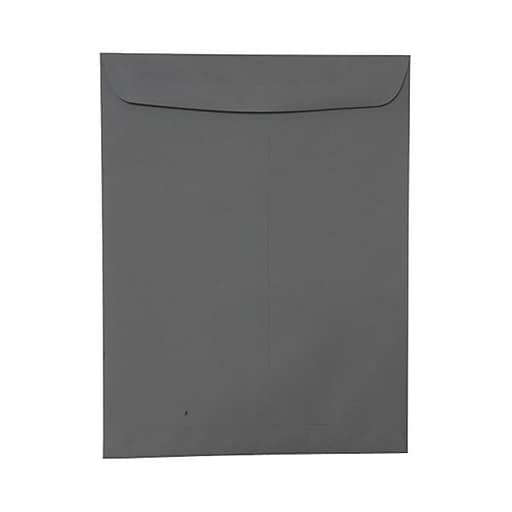 Smooth Black JAM PAPER 9 x 12 Open End Catalog Envelopes with Clasp Closure 50/Pack