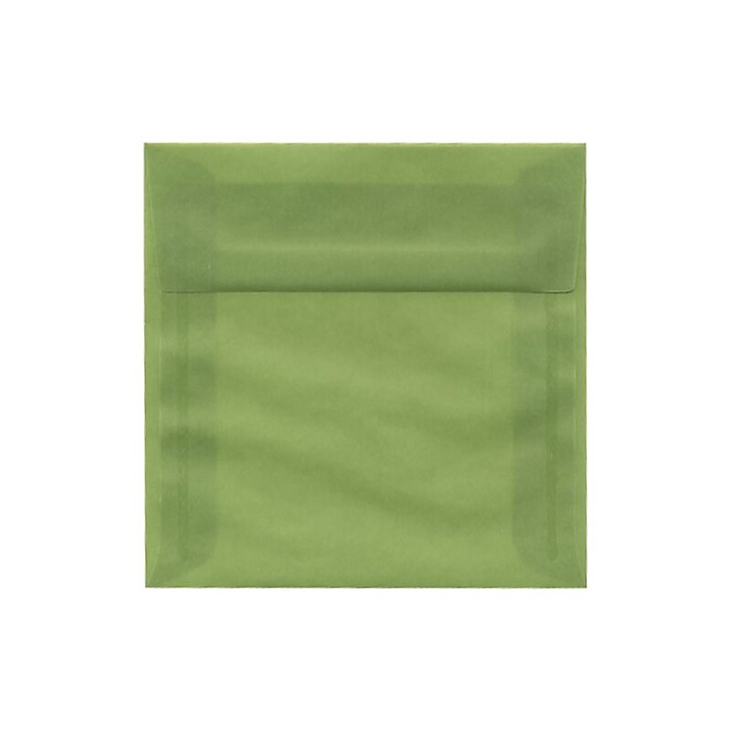 JAM Paper 6.5 x 6.5 Square Translucent Vellum Envelopes, Leaf Green, 25/Pack (1592115) image 1