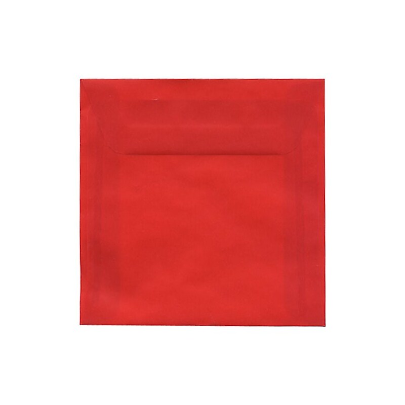 JAM Paper 6 x 6 Square Translucent Vellum Invitation Envelopes, Primary Red, 25/Pack (PACV515) image 1
