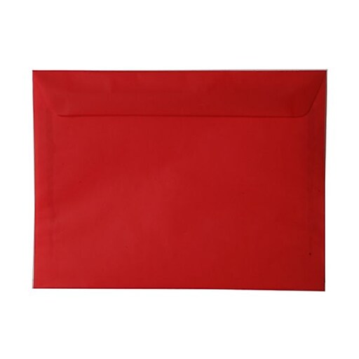 JAM Paper® 9 x 12 Booklet Translucent Vellum Envelopes, Primary Red, 25
