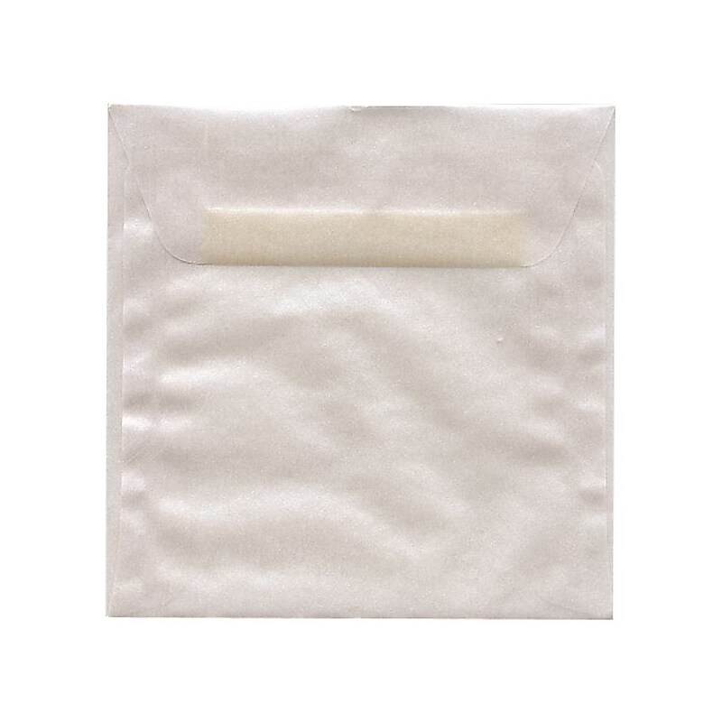 JAM Paper 6 x 6 Square Translucent Vellum Invitation Envelopes, Platinum Silver, 25/Pack (PACV576) image 1