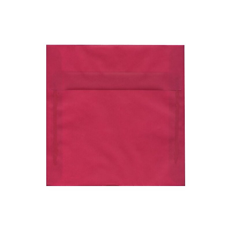 JAM Paper 8.5 x 8.5 Square Translucent Vellum Invitation Envelopes, Magenta Pink, 25/Pack (1592151) image 1