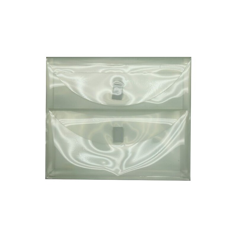 JAM Paper® 2 Pocket Plastic Envelope with Hook & Loop, Letter Booklet, 9.5 x 11.5, Clear, Sold Individually (B35218B) image 1