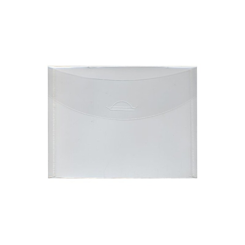 JAM Paper Plastic Envelopes with Tuck Flap Closure, Booklet, 5.5 x 7.375, Clear, 12/Pack (1541743) image 1