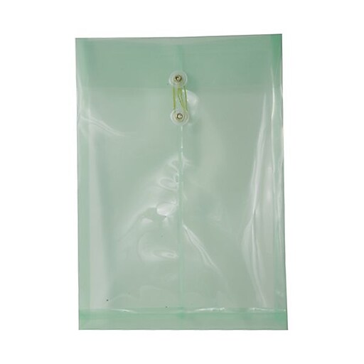 JAM Paper® Plastic Envelopes with Button and String Tie Closure, Legal