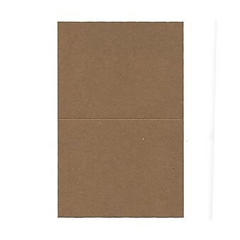 JAM Paper® Blank Foldover Cards, A2 Size, 4 3/8 x 5 7/16, Brown Kraft Paper Bag Recycled, 25/Pack (530910828)