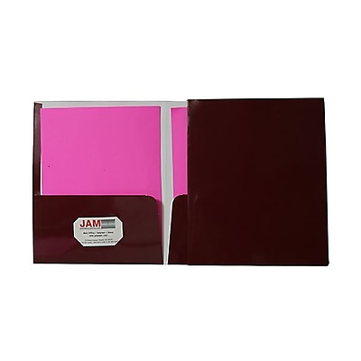 JAM Paper® Two Pocket Glossy Folder, Maroon, 100/Pack | Staples®