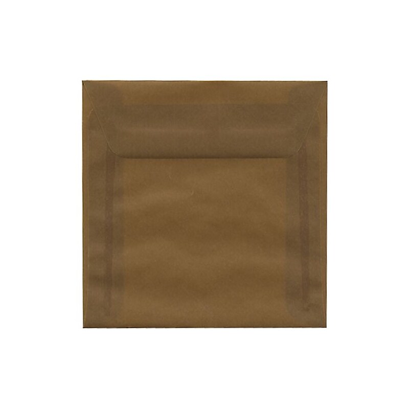 JAM Paper 6 x 6 Square Translucent Vellum Invitation Envelopes, Earth Brown, 25/Pack (1591937) image 1