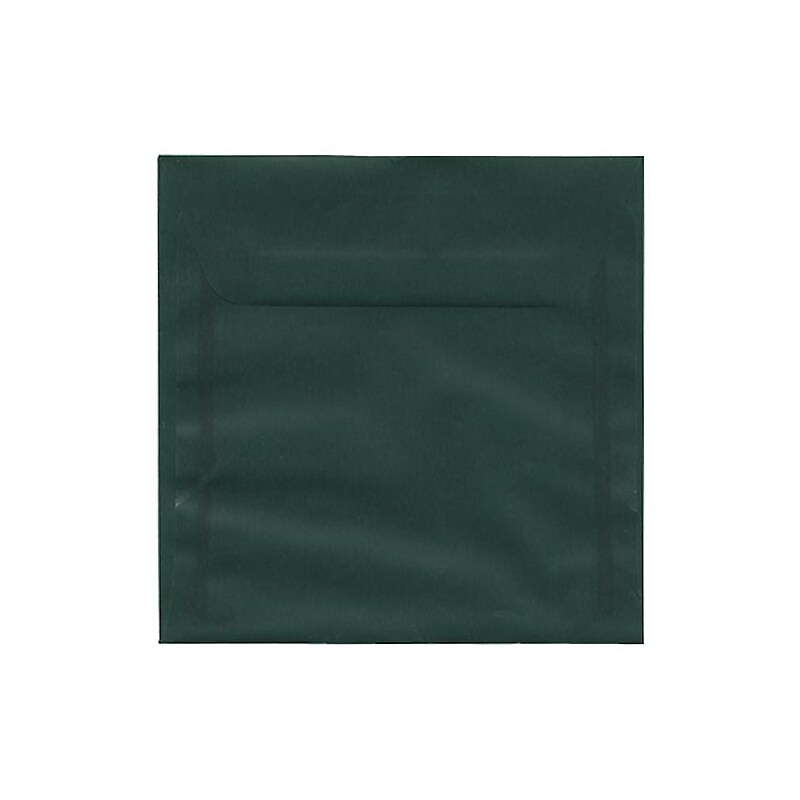JAM Paper 6.5" x 6.5" Square Translucent Vellum Invitation Envelopes, Racing Green, 25/Pack (1592125) image 1
