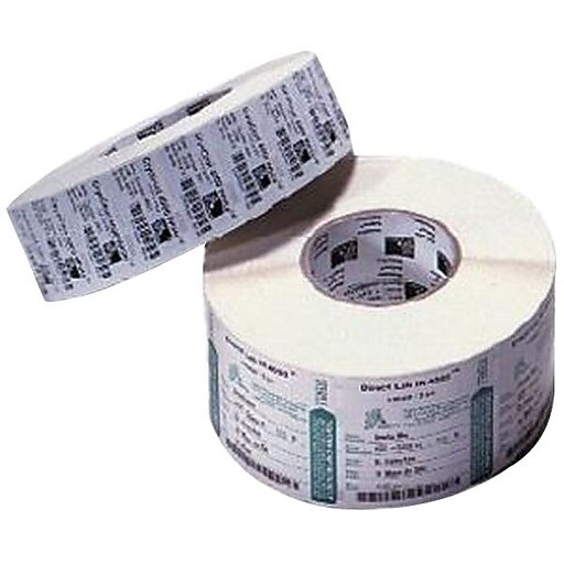 Zebra PolyPro 3000T 4" x 2.5" Thermal Transfer Label, White Staples
