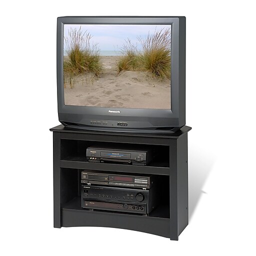 Prepac™ Sonoma 32" Corner Flat Panel LCD/CRT TV Stand, Black at Staples