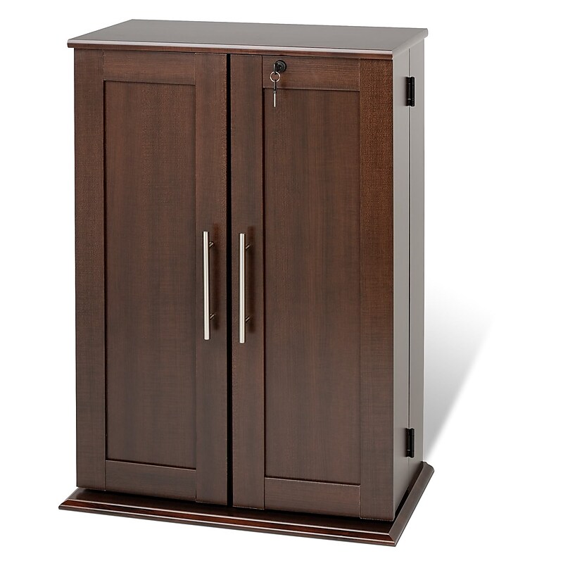 Prepac™ Locking Media Storage Cabinet With Shaker Doors, Espresso image 1