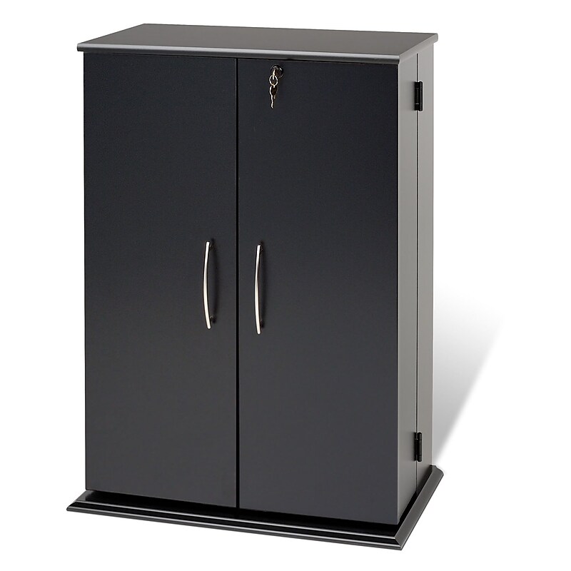 Prepac™ Locking Media Storage Cabinet, Black (BVS-0136) image 1