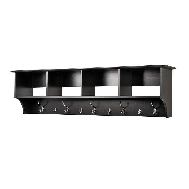 Prepac™ Wide Hanging Entryway Shelf, 60" x 11.5", Black image 1