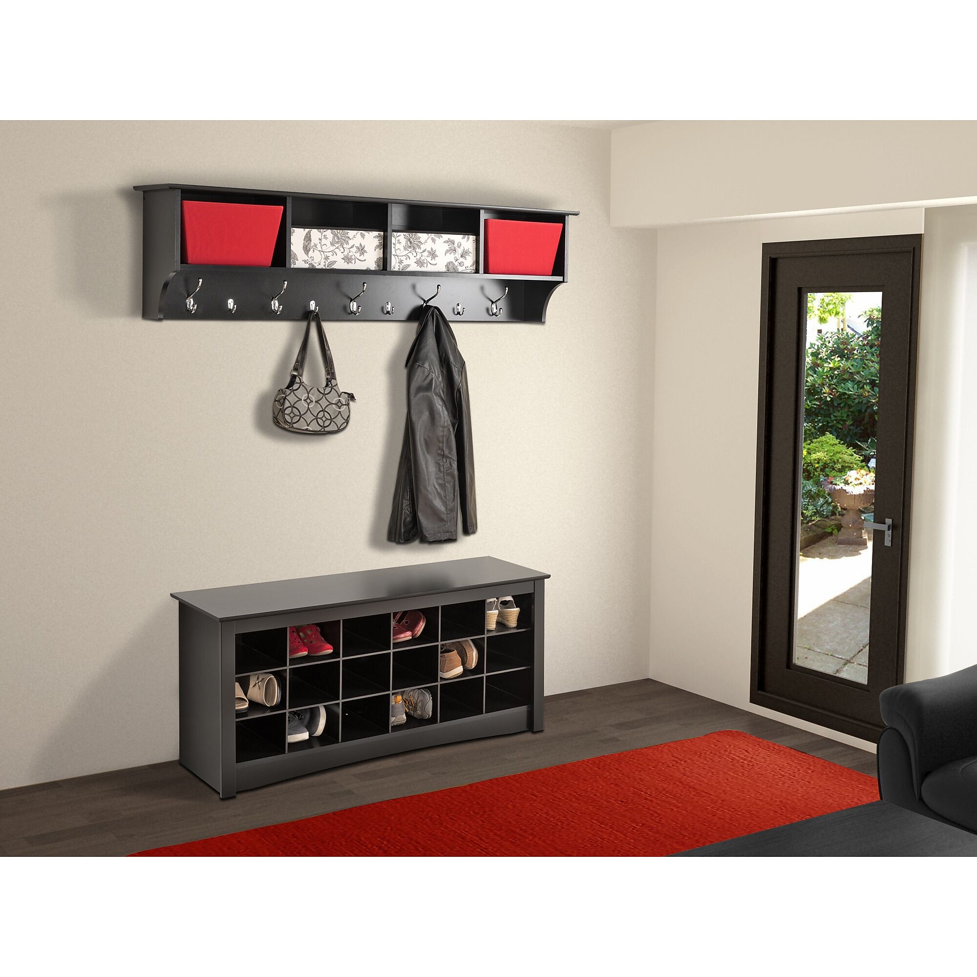 Prepac Wide Hanging Entryway Shelf, 60″ x 11.5″, Black Sansujyuku sansujyuku.com