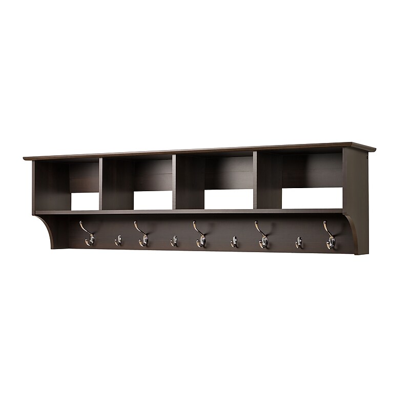 Prepac™ Wide Hanging Entryway Shelf, 60" x 11.5", Espresso image 1