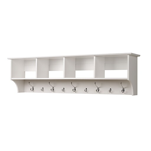 Prepac™ Wide Hanging Entryway Shelf, 60" x 11.5", White Staples