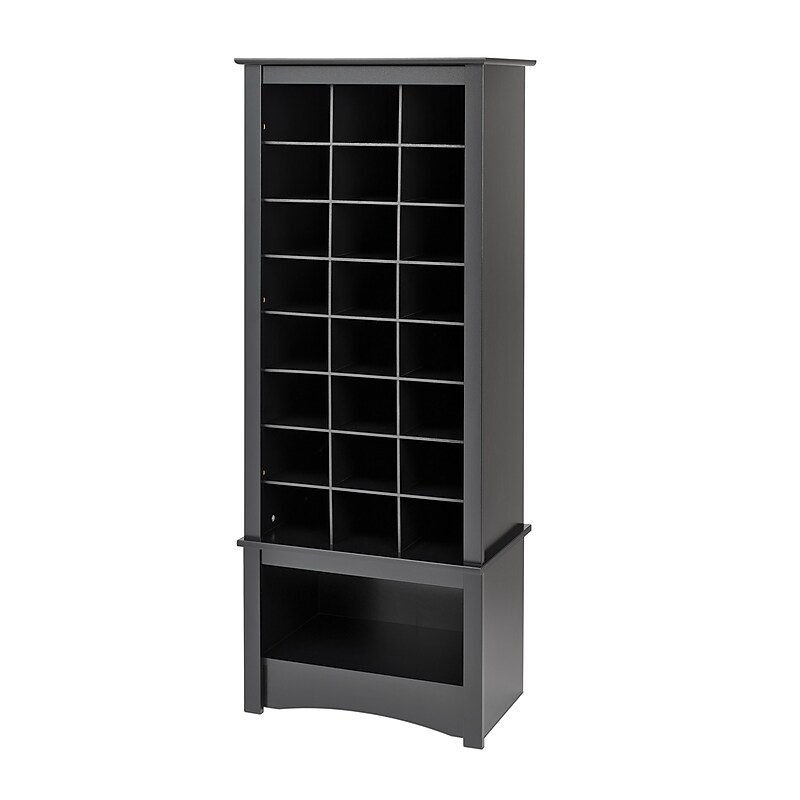 Prepac 61.25" Tall Shoe Cubbie Cabinet, Black image 1
