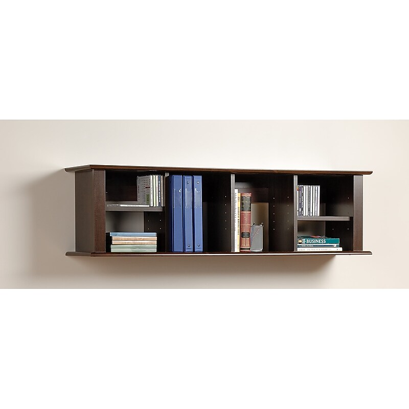 Prepac™ Wall Mounted Desk Hutch, 48" x 11.5", Espresso (EHD-1348) image 1