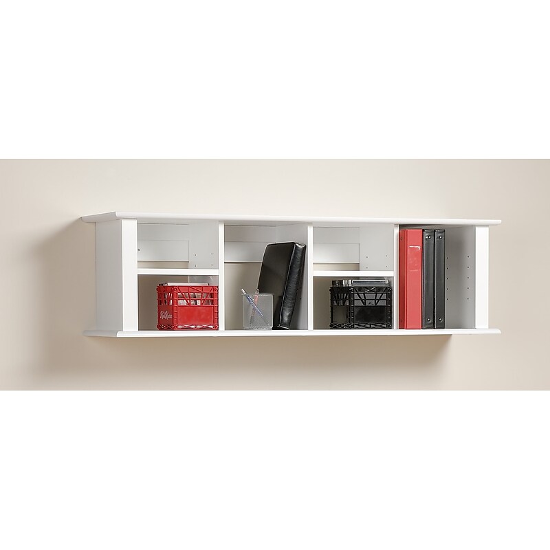 Prepac™ Wall Mounted Desk Hutch, 48" x 11.5", White (WHD-1348) image 1