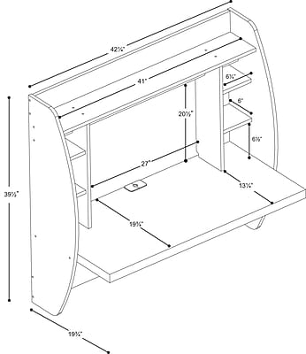 Prepac Wall Mounted Floating Desk With Storage White Wehw 00 1 At Staples