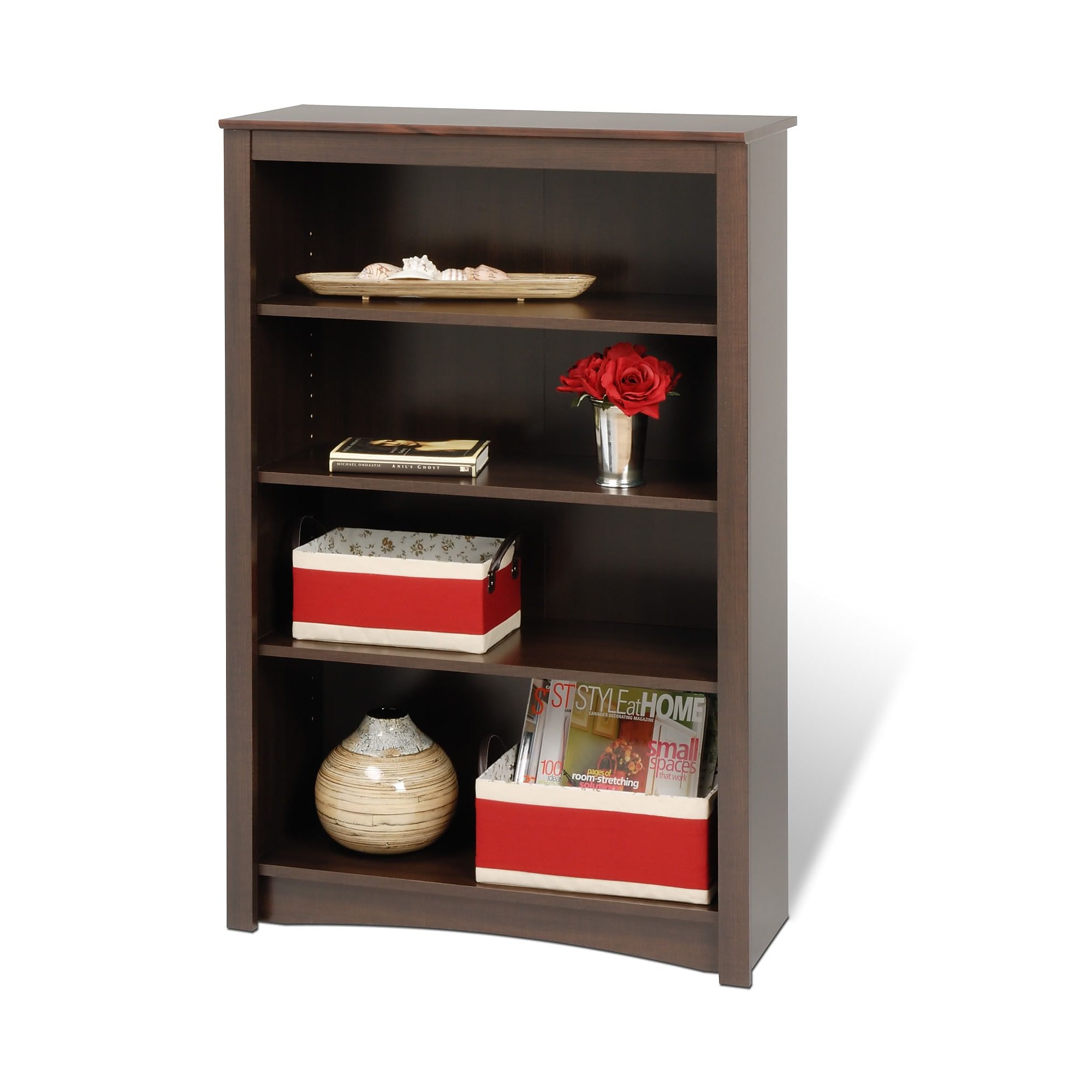 Prepac 4 Shelf Bookcase, Espresso Sansujyuku sansujyuku.com