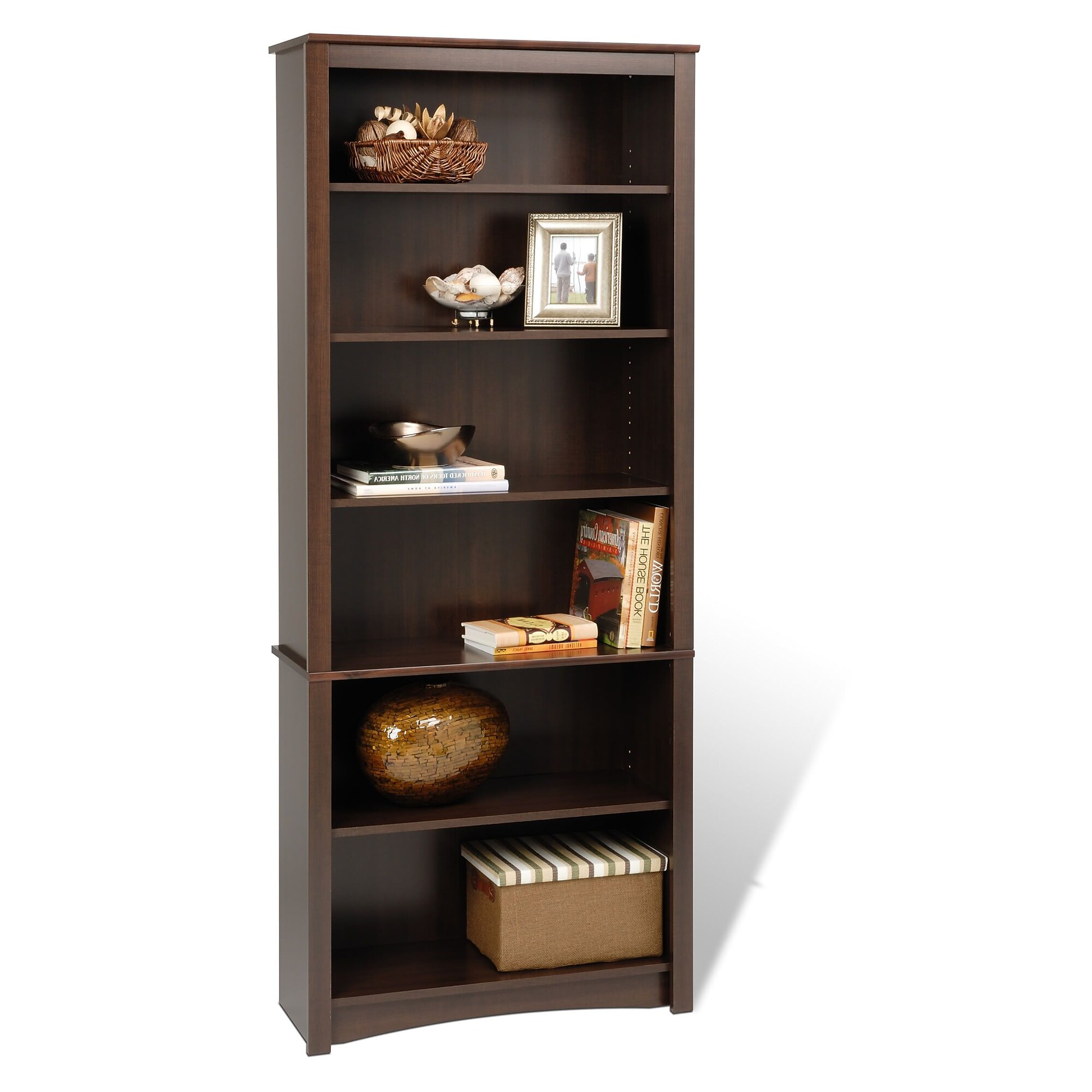 Prepac 6 Shelf Bookcase, Espresso Sansujyuku sansujyuku.com