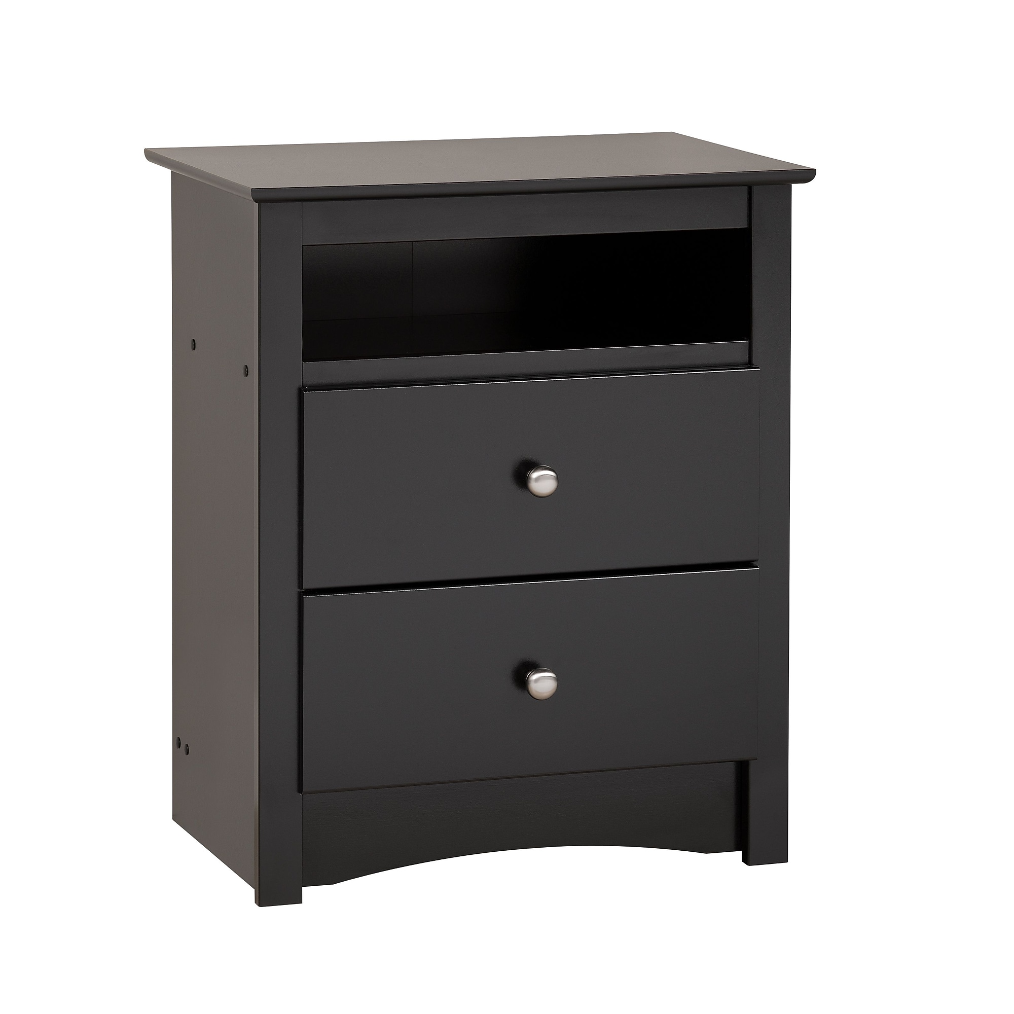 Prepac 28″ Sonoma Tall 2 Drawer Nightstand With Open Shelf, Black (BDC-2428) Sansujyuku sansujyuku.com