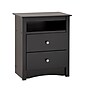 Prepac™ 28" Sonoma Tall 2 Drawer Nightstand With Open Shelf, Black (BDC-2428)~#|#~m000070446_sc7