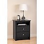 Prepac™ 28" Sonoma Tall 2 Drawer Nightstand With Open Shelf, Black (BDC-2428)~#|#~m000070447_sc7