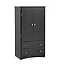 Prepac™ Sonoma Composite Wood 2 Drawer Armoire, Black~#|#~m000070458_sc7