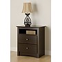 Prepac™ 28" Fremont Tall 2 Drawer Nightstand With Open Shelf, Espresso~#|#~m000070470_sc7