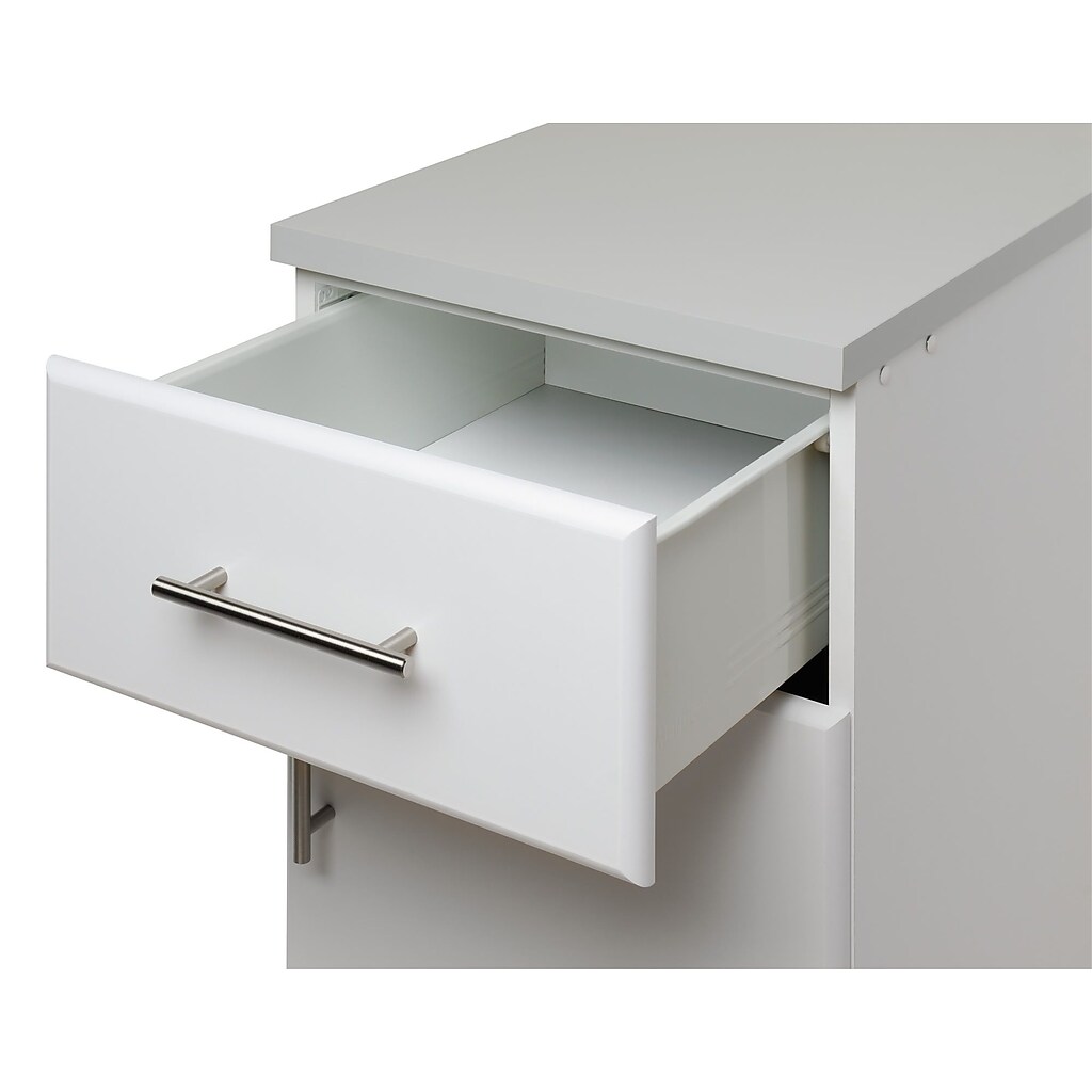 Open drawer pulled out from side with front detail