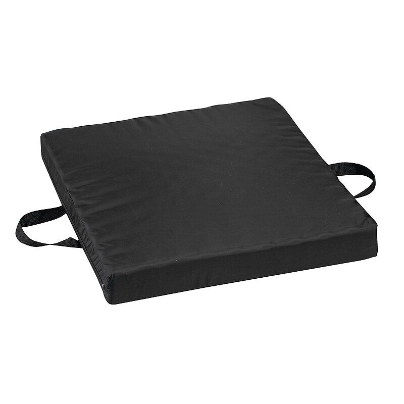 DMI® 18" x 20" x 2 1/2" Gel-Foam Waffle Seat Cushion, Oxford Nylon Cover, Black image 1