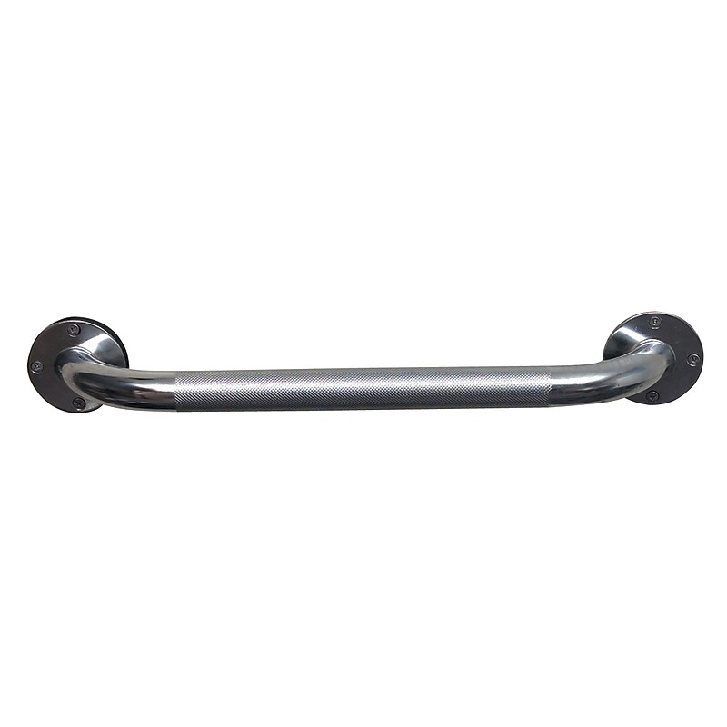 DMI® 18" Institutional Steel Knurled Grab Bar, Silver image 1