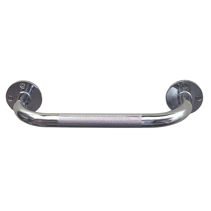 HealthSmart 12" Steel Knurled Grab Bar, Chrome (521-1570-0612HS) image 1