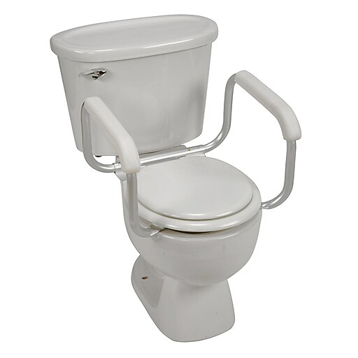 DMI® 250 lbs. Toilet Safety Adjustable Arm Support, Silver/White at Staples