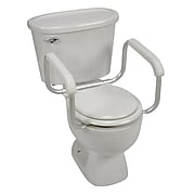 DMI® Pair of 250 lbs. Toilet Safety Adjustable Arm Supports, Silver/White